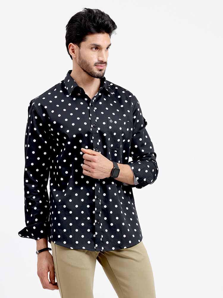 Classic Polka Printed Full Sleeve Shirt - Guniaa Fashions