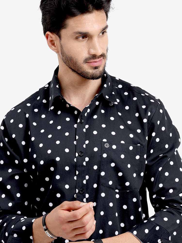 Classic Polka Printed Full Sleeve Shirt - Guniaa Fashions