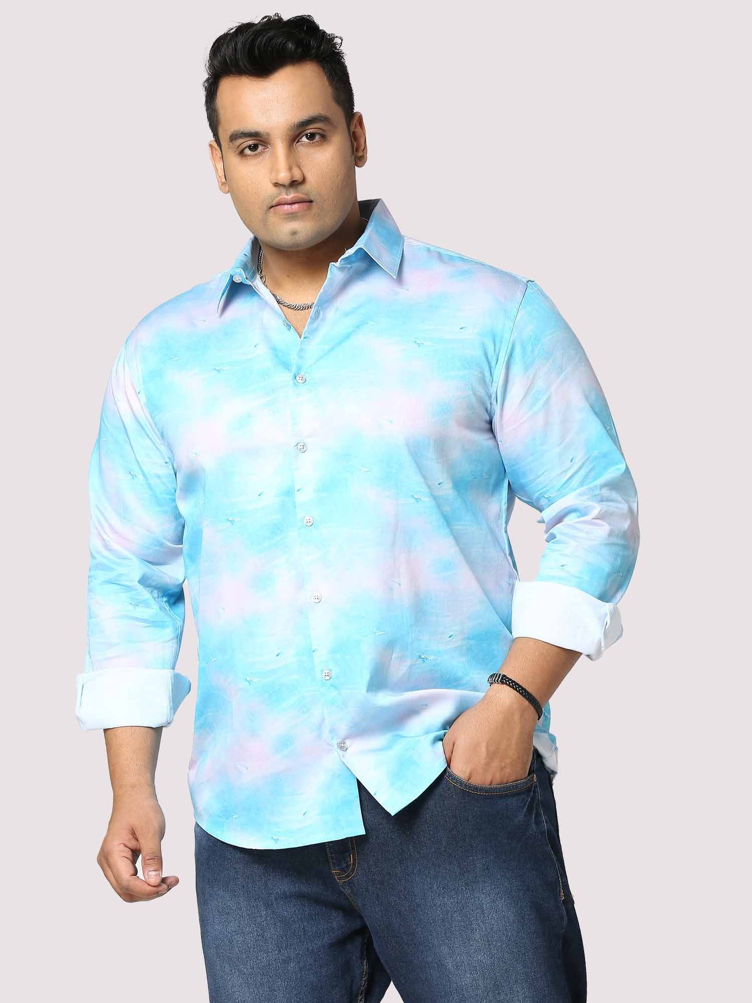 Cloud Print Sky Digital Printed Full Sleeve Men's Plus Size - Guniaa Fashions