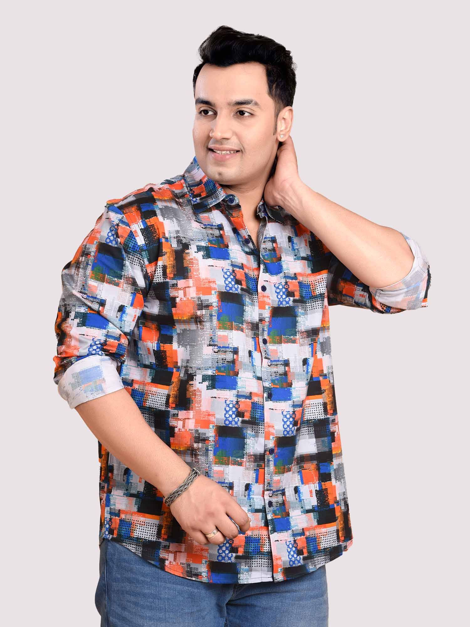 Collar Blocks Printed Cotton Full sleeve Men's Plus size - Guniaa Fashions