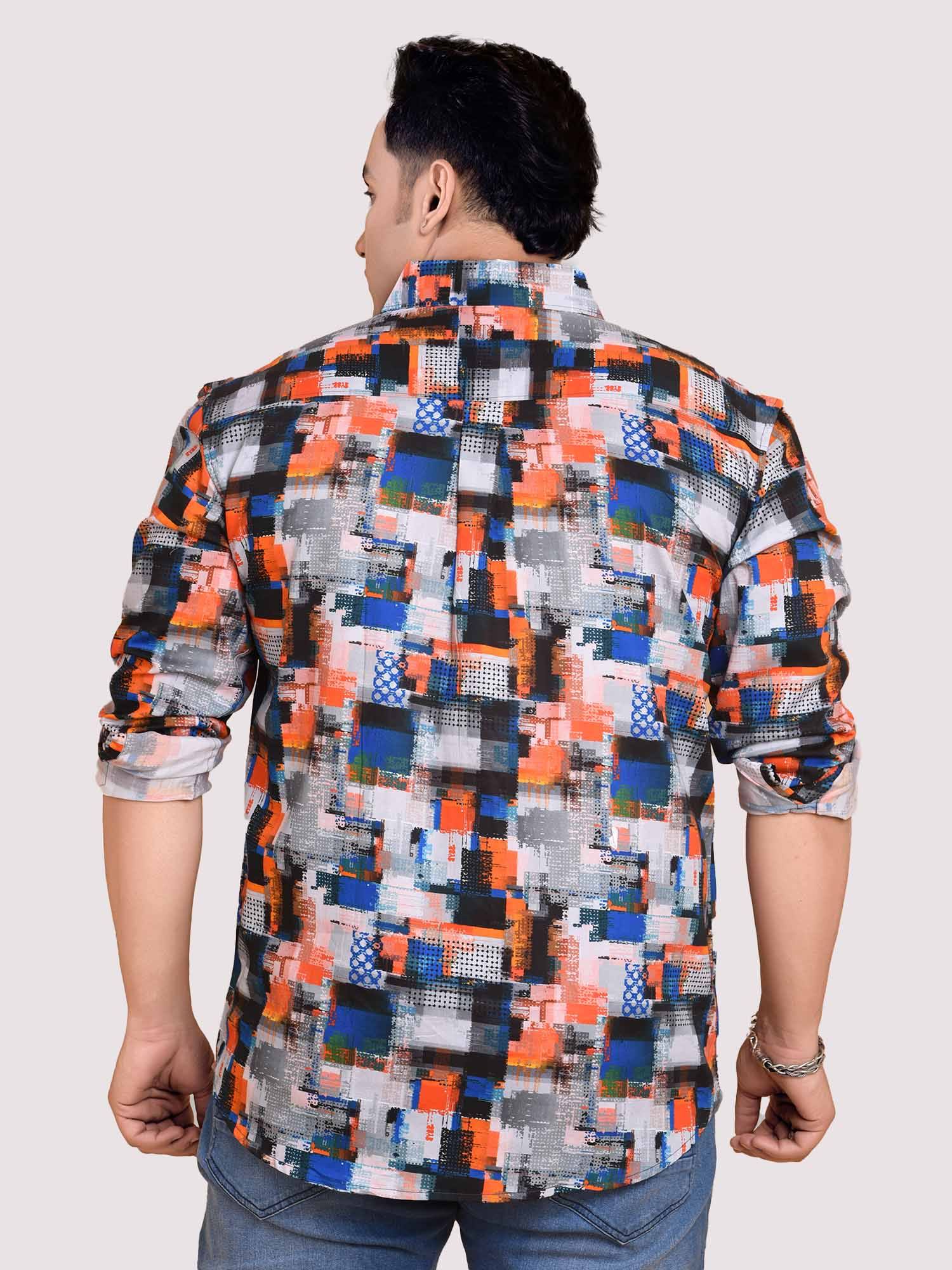 Collar Blocks Printed Cotton Full sleeve Men's Plus size - Guniaa Fashions