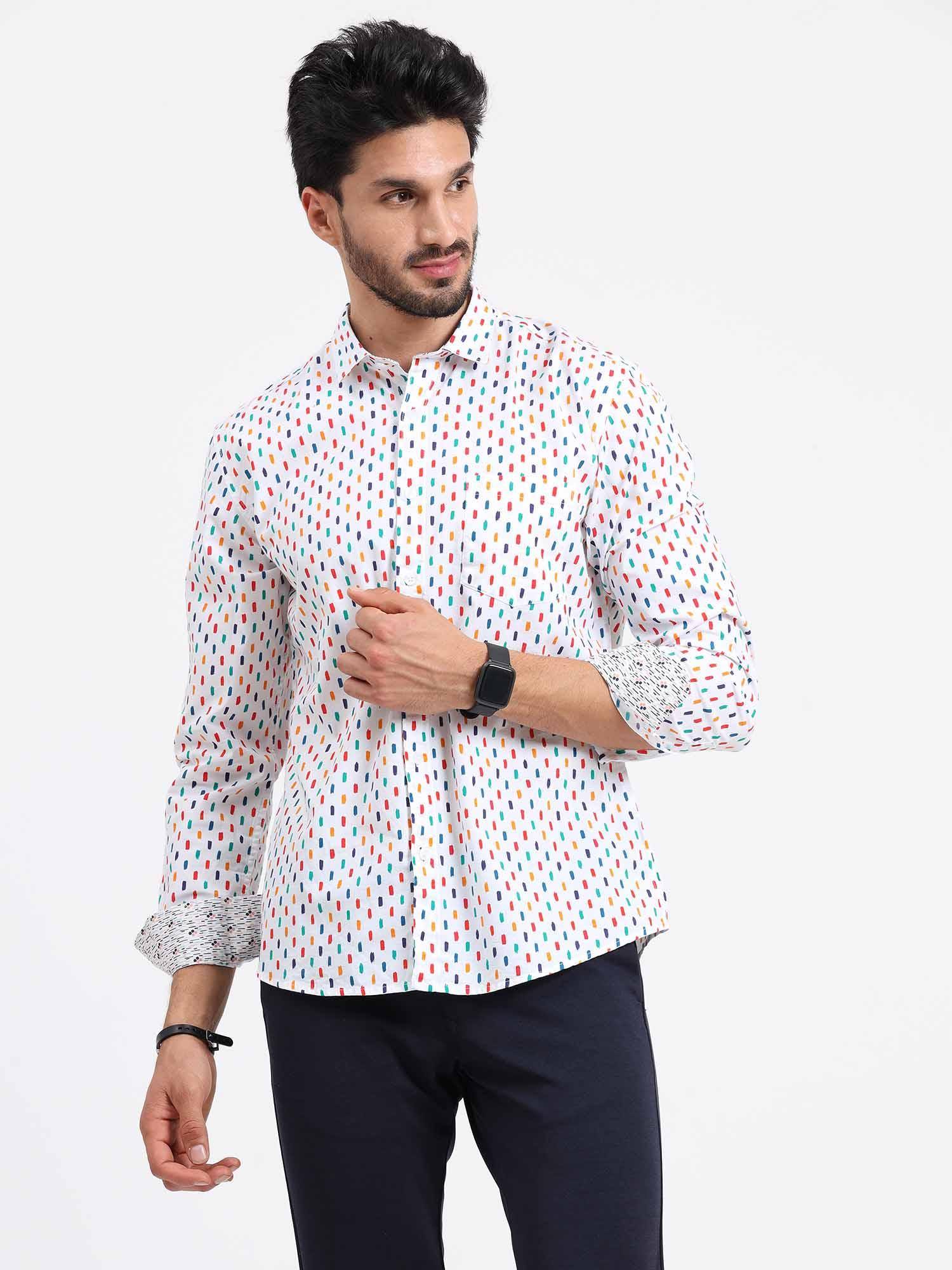 Colour Bed Printed Full Sleeve Shirt - Guniaa Fashions