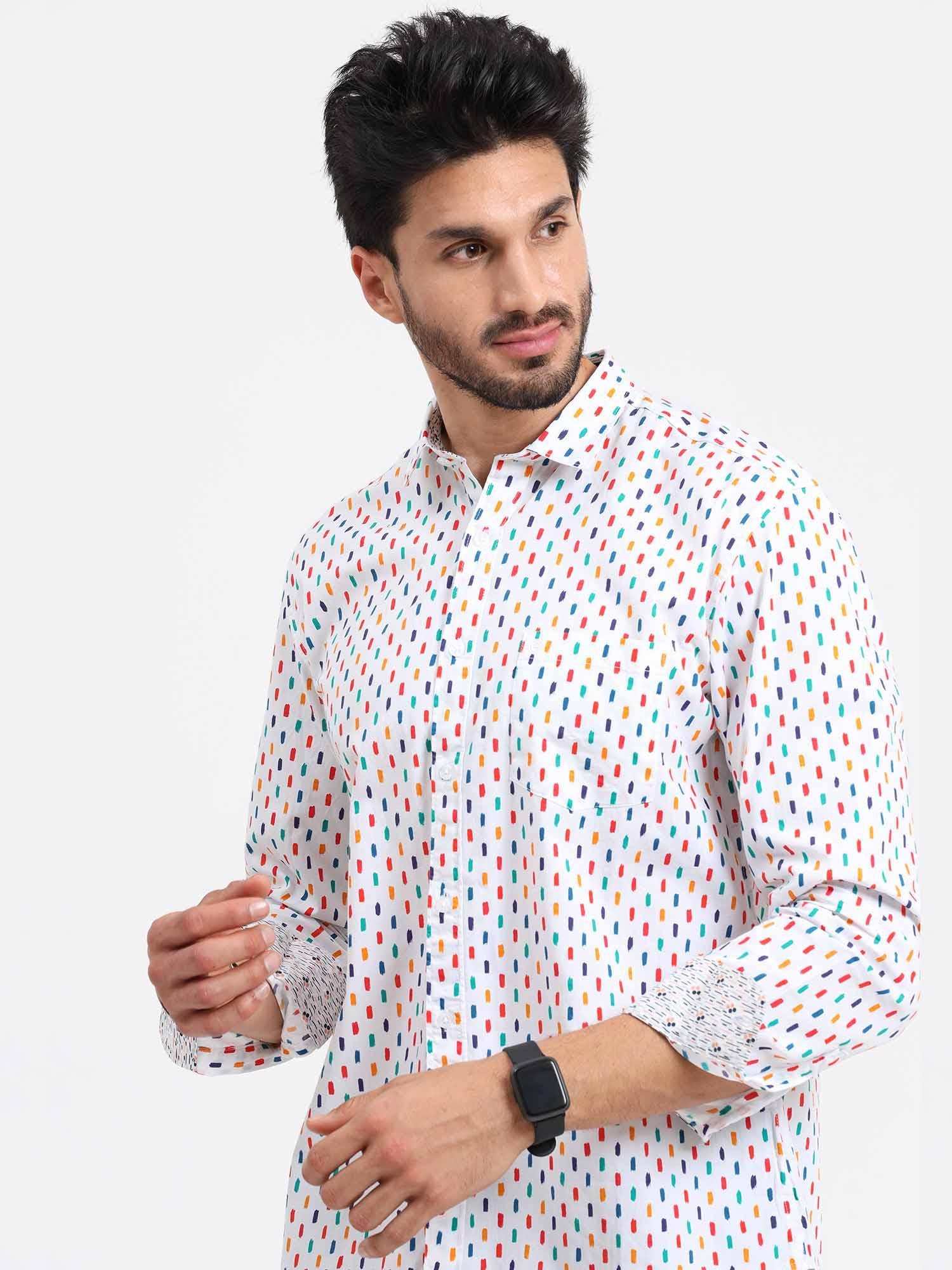 Colour Bed Printed Full Sleeve Shirt - Guniaa Fashions