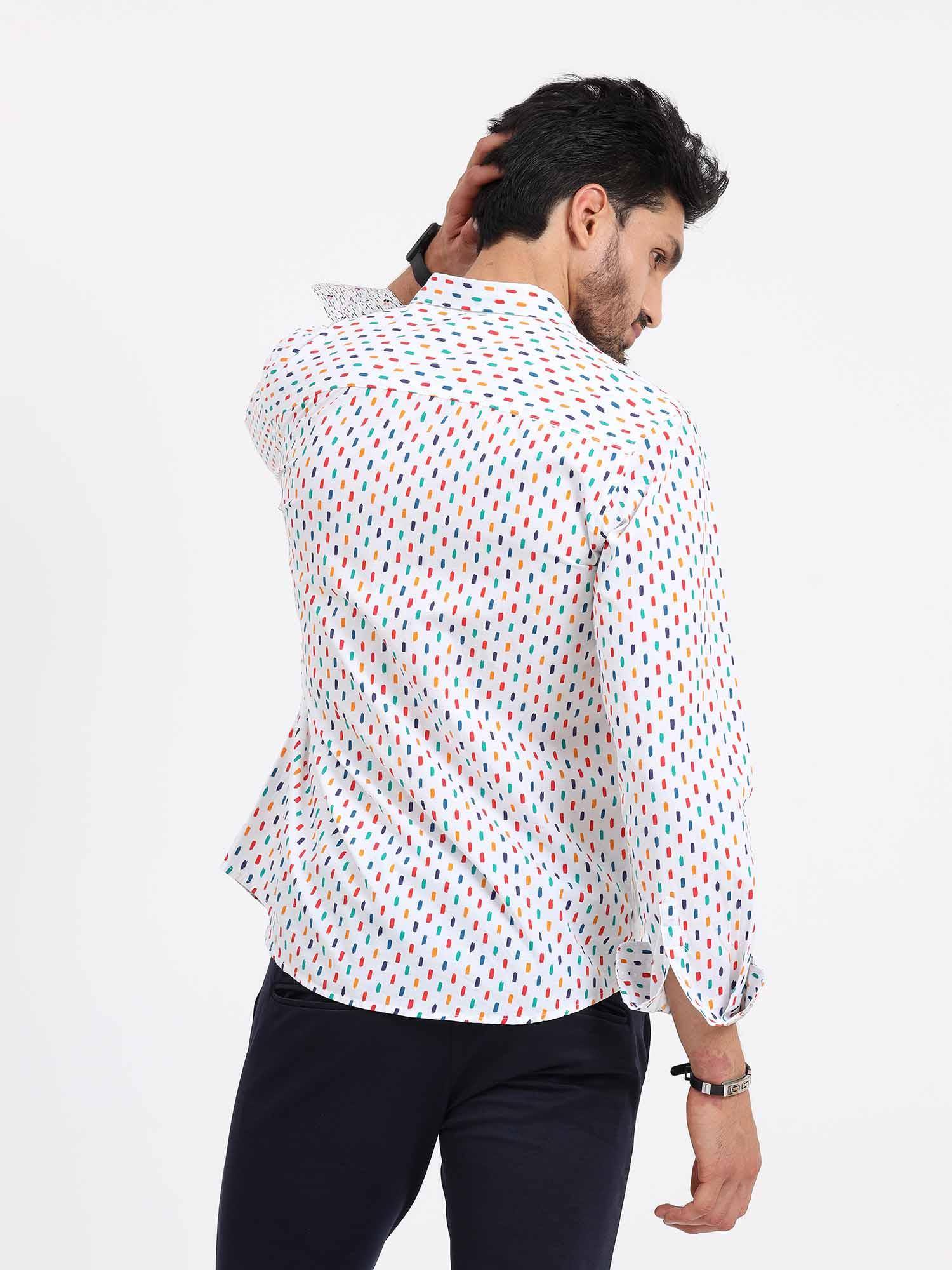 Colour Bed Printed Full Sleeve Shirt - Guniaa Fashions