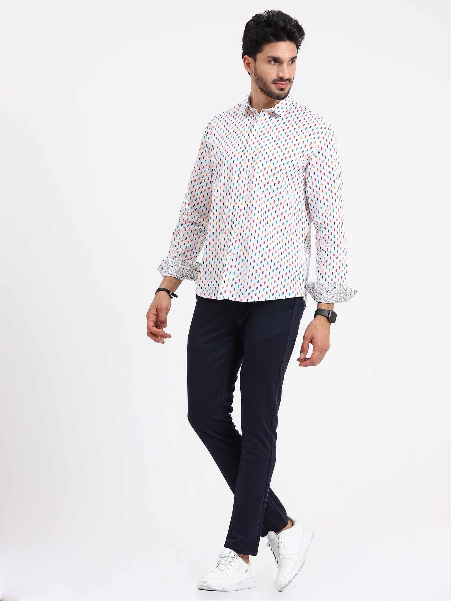 Colour Bed Printed Full Sleeve Shirt - Guniaa Fashions