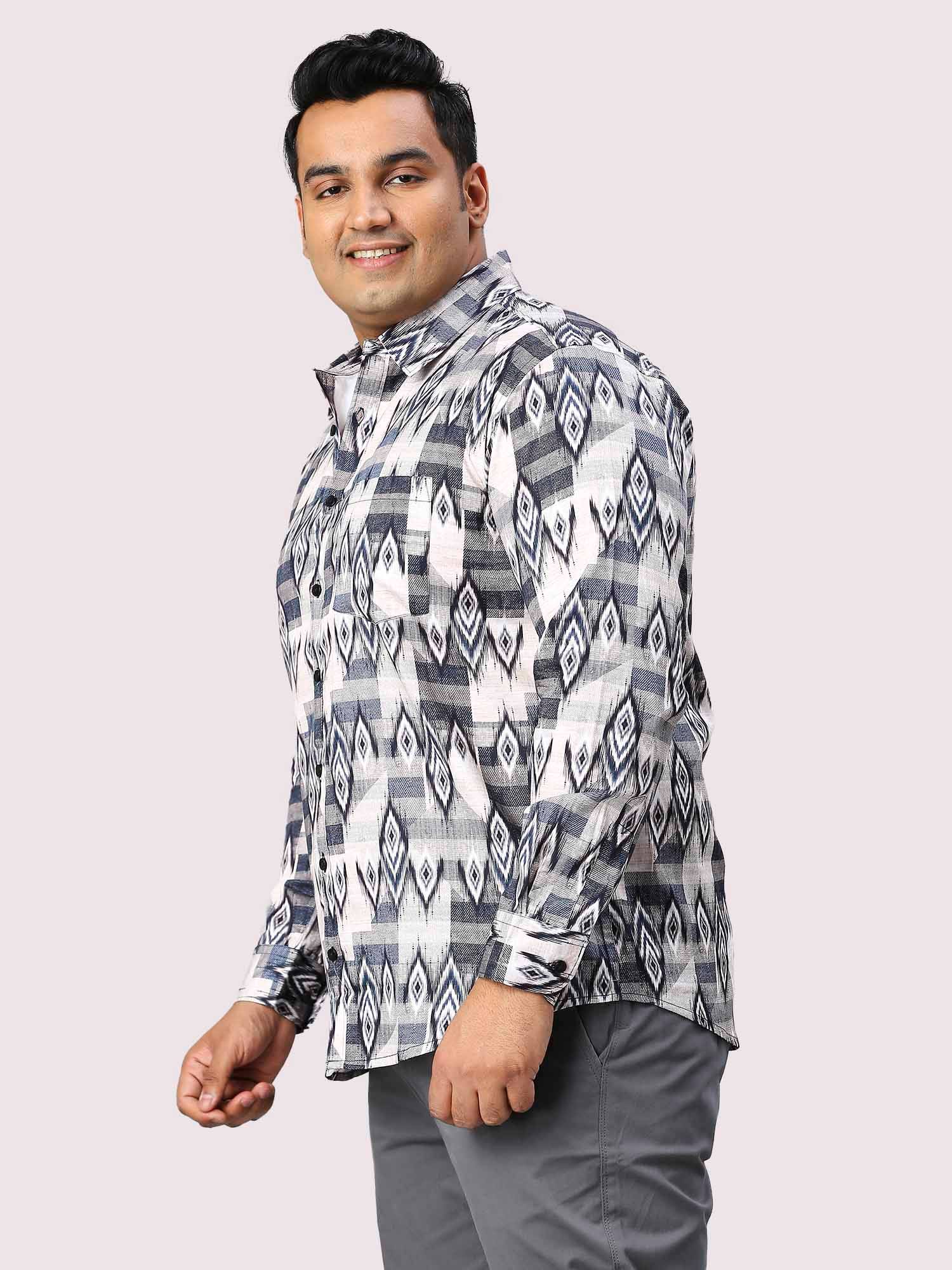 Comet Digital Printed Shirt Full Sleeve Men's Plus Size - Guniaa Fashions