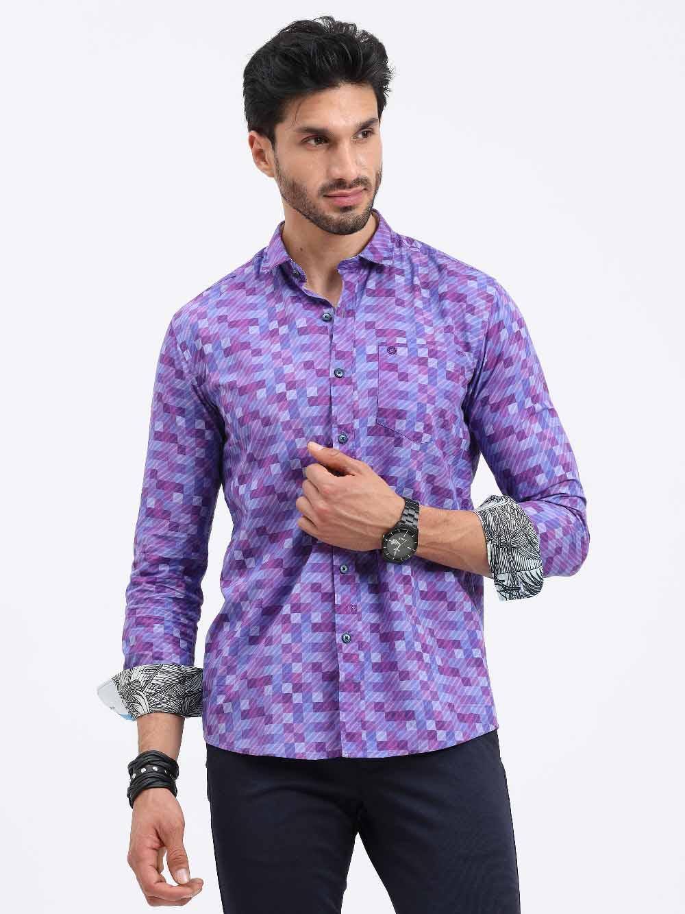 Crimson Checks Printed Full Sleeve Shirt - Guniaa Fashions