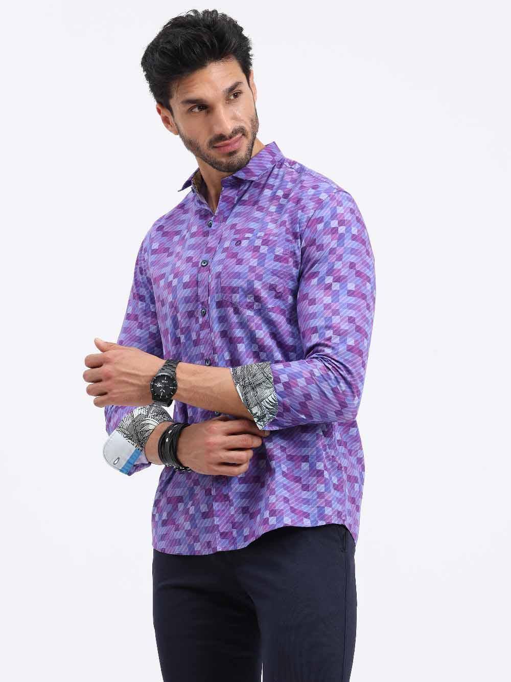 Crimson Checks Printed Full Sleeve Shirt - Guniaa Fashions