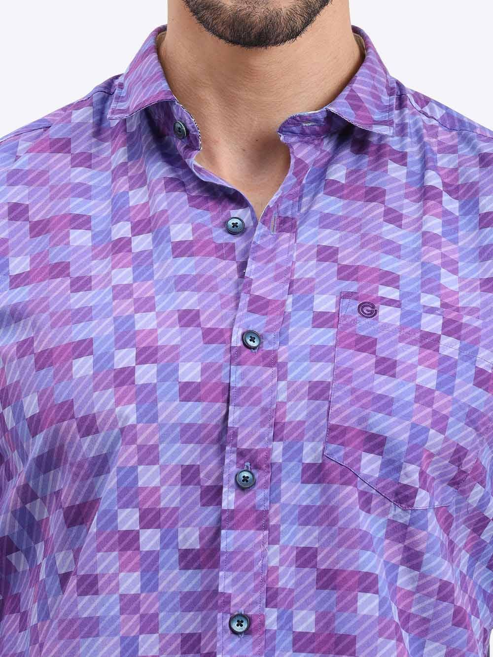 Crimson Checks Printed Full Sleeve Shirt - Guniaa Fashions