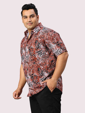 Crimson Digital Printed Half Sleeve Men's Plus Size Shirt - Guniaa Fashions