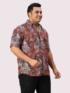 Crimson Digital Printed Half Sleeve Men's Plus Size Shirt - Guniaa Fashions