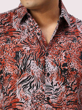 Crimson Digital Printed Half Sleeve Men's Plus Size Shirt - Guniaa Fashions