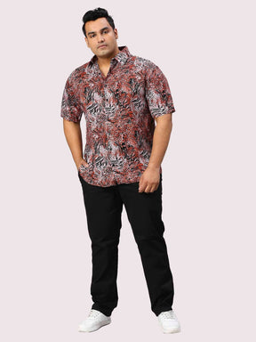 Crimson Digital Printed Half Sleeve Men's Plus Size Shirt - Guniaa Fashions