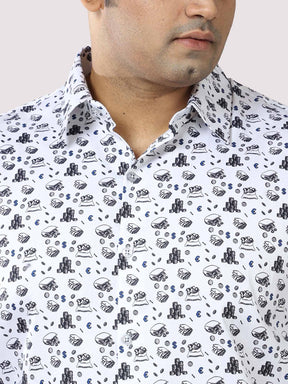 Currency Printed Cotton Full Shirt Men's Plus Size - Guniaa Fashions