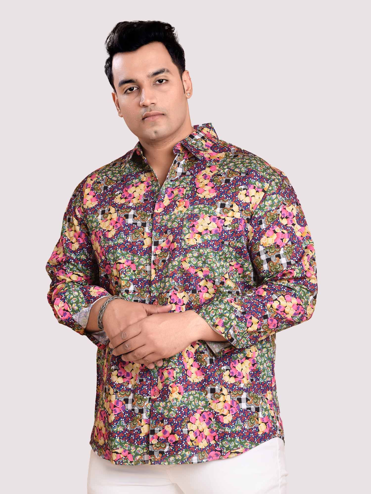 Daisy Patch Digital Printed Shirt Men's Plus Size - Guniaa Fashions