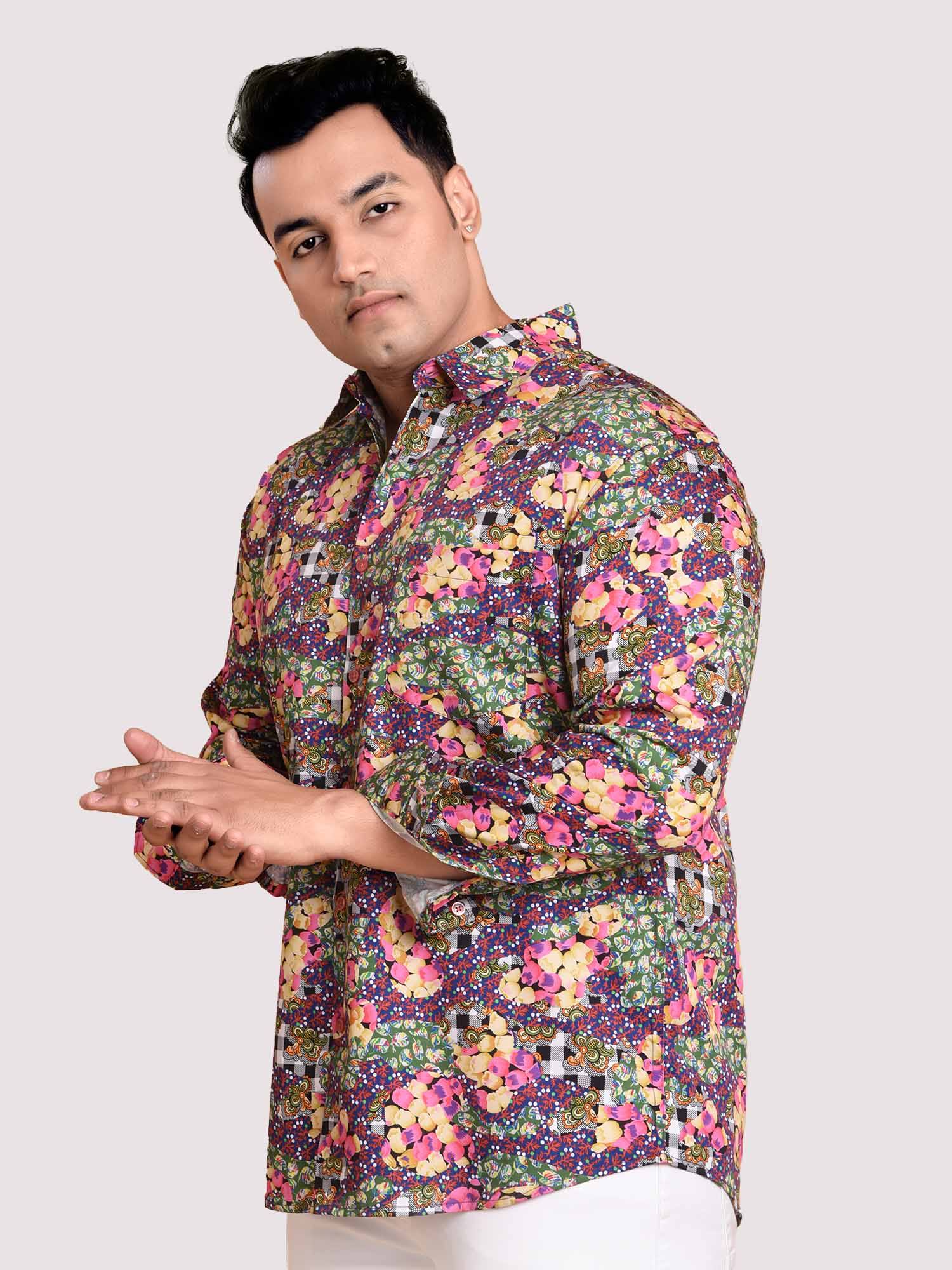 Daisy Patch Digital Printed Shirt Men's Plus Size - Guniaa Fashions