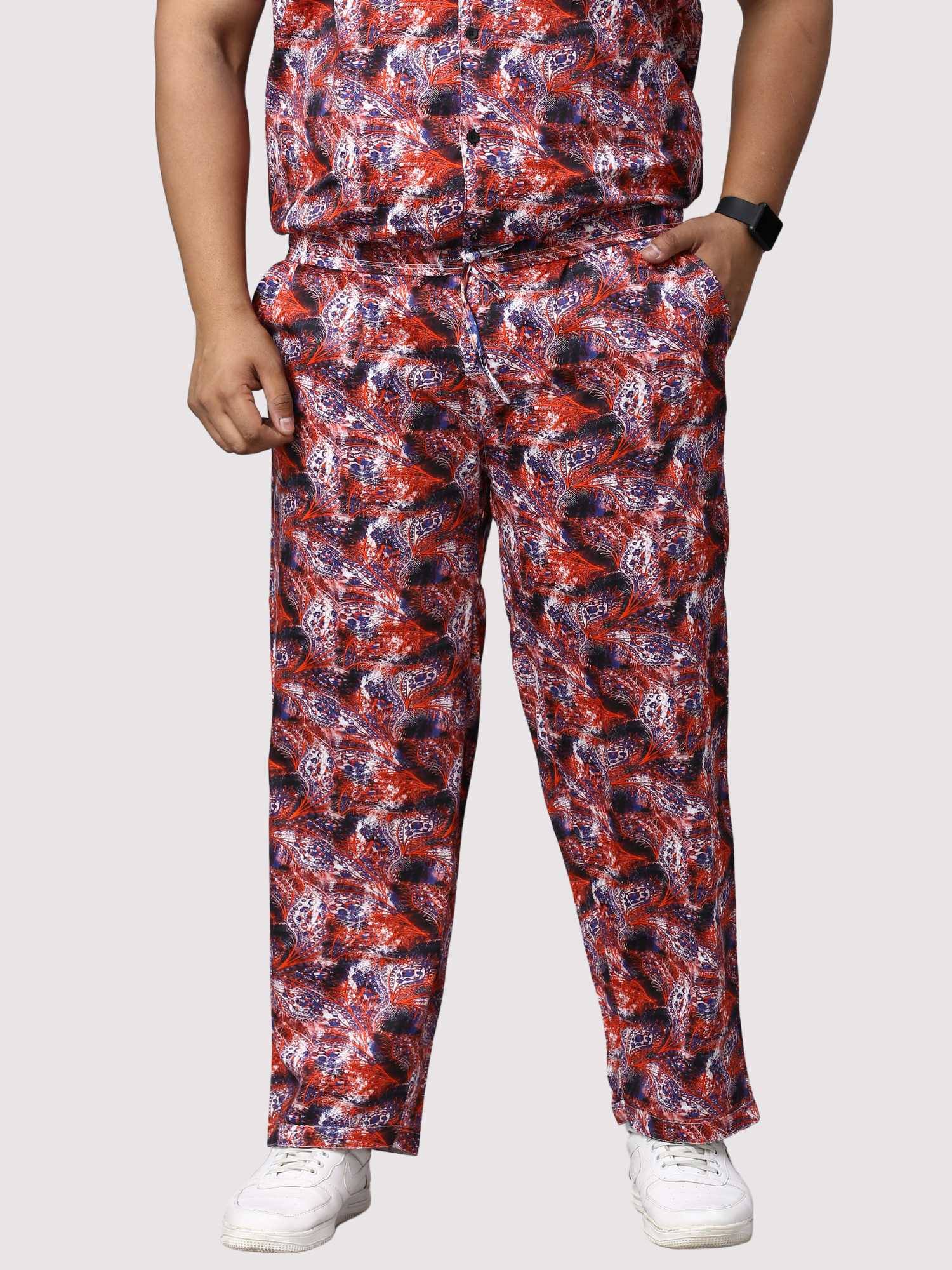 Dark Coral Digital Printed Full Co-Ords Men's Plus Size - Guniaa Fashions