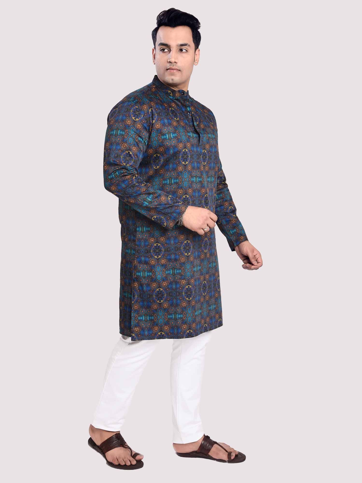 Dark Magic Digital Printed Kurta Men's Plus Size - Guniaa Fashions