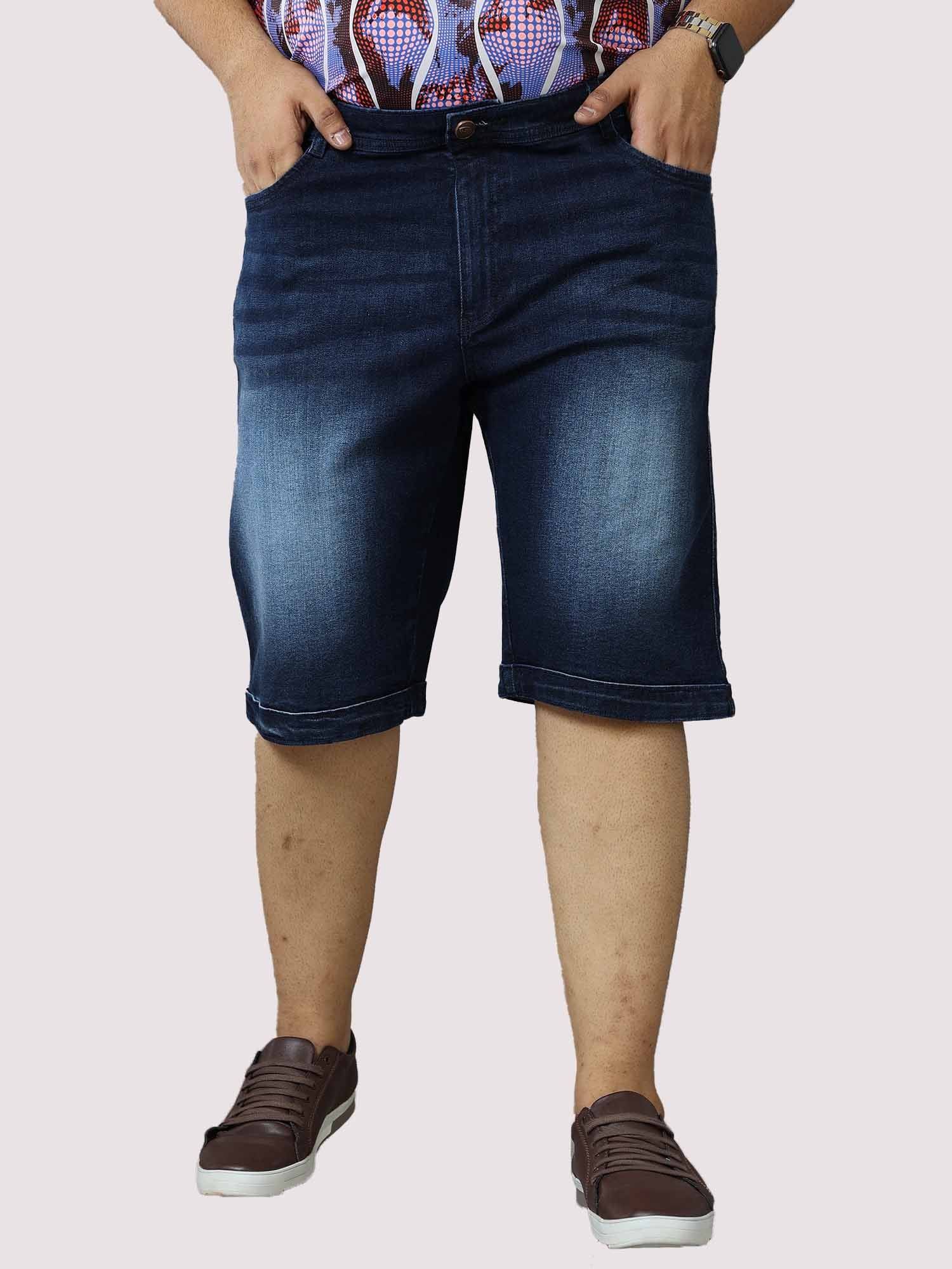 Dark Sapphire Denim Shorts Men's Plus Size - Guniaa Fashions