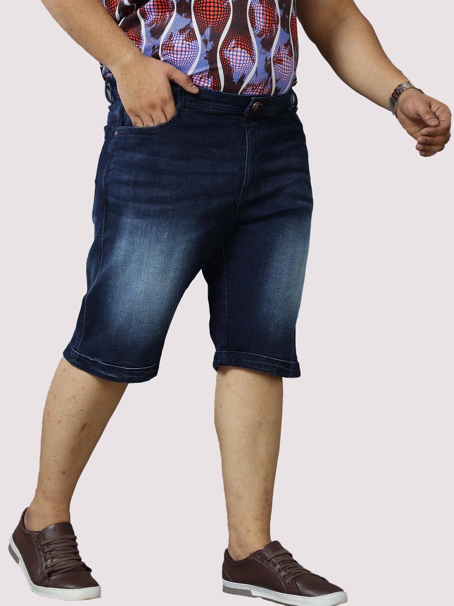 Dark Sapphire Denim Shorts Men's Plus Size - Guniaa Fashions