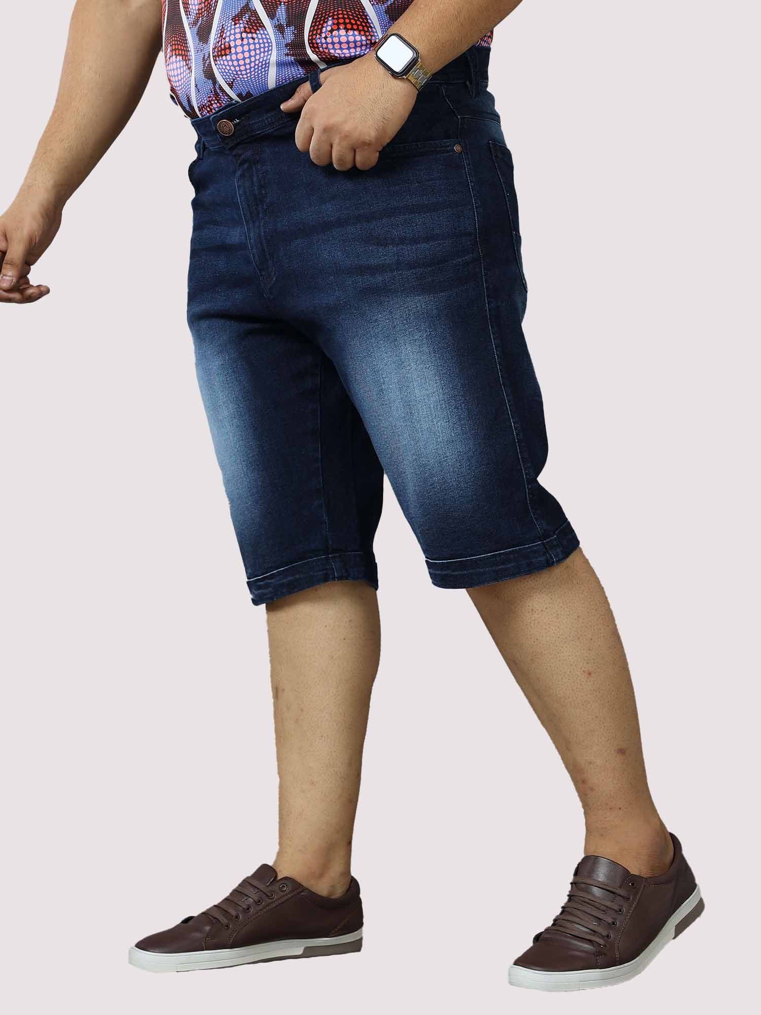 Dark Sapphire Denim Shorts Men's Plus Size - Guniaa Fashions