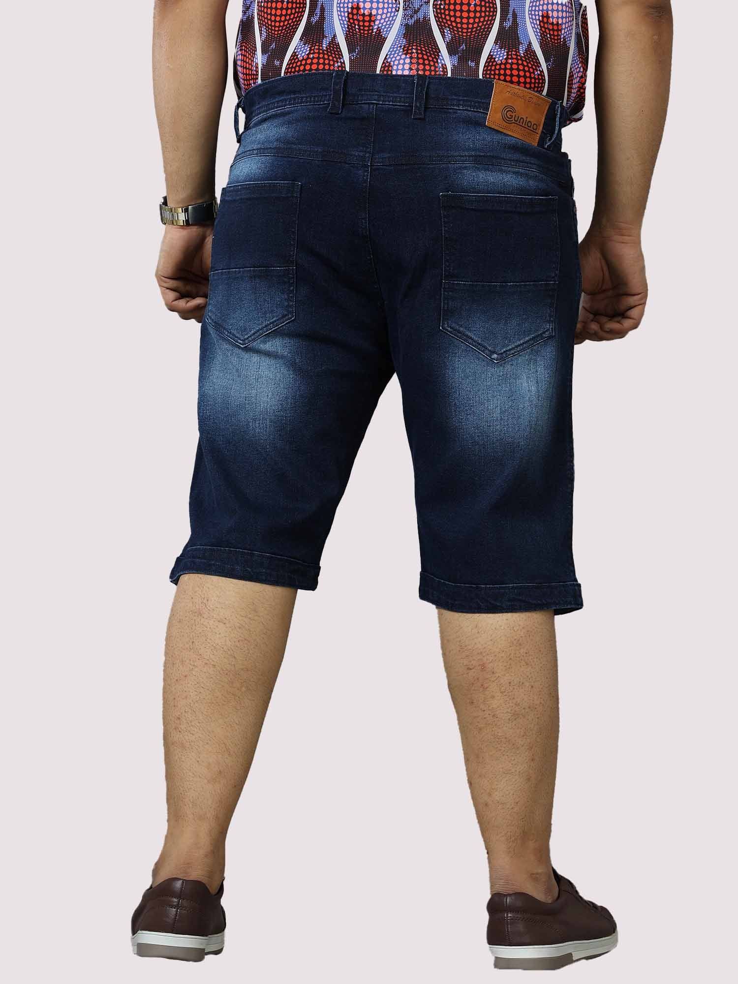 Dark Sapphire Denim Shorts Men's Plus Size - Guniaa Fashions