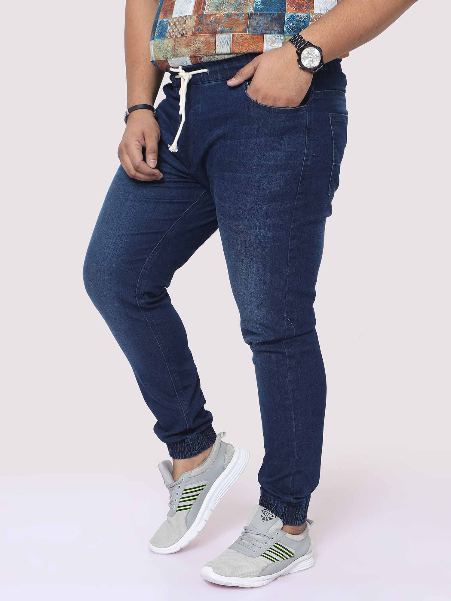 Buy Men s Plus Size Deep Blue Jogger Pants Online Guniaa