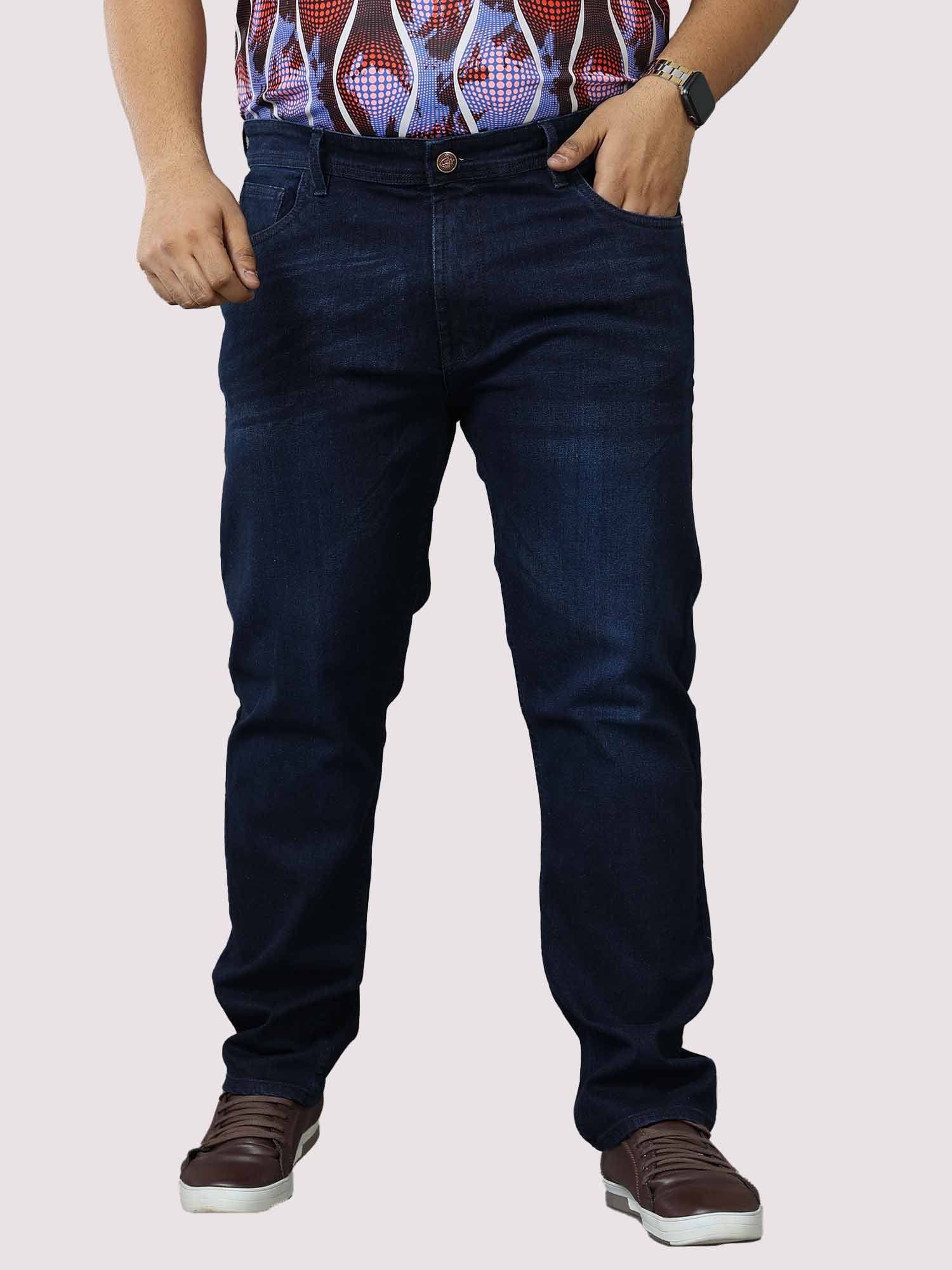 Deep Blue Stretchable Jeans Men's Plus Size - Guniaa Fashions