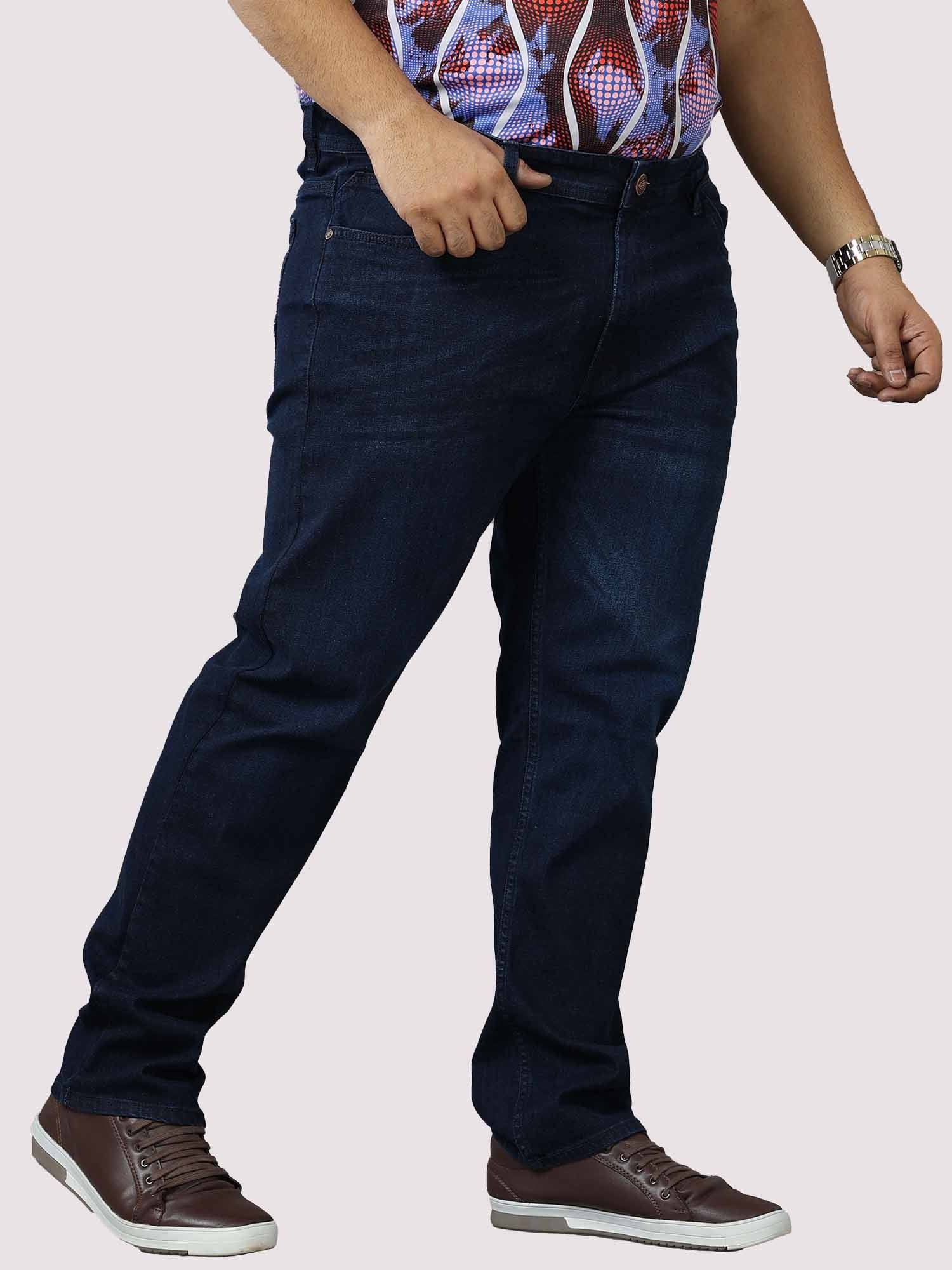 Deep Blue Stretchable Jeans Men's Plus Size - Guniaa Fashions