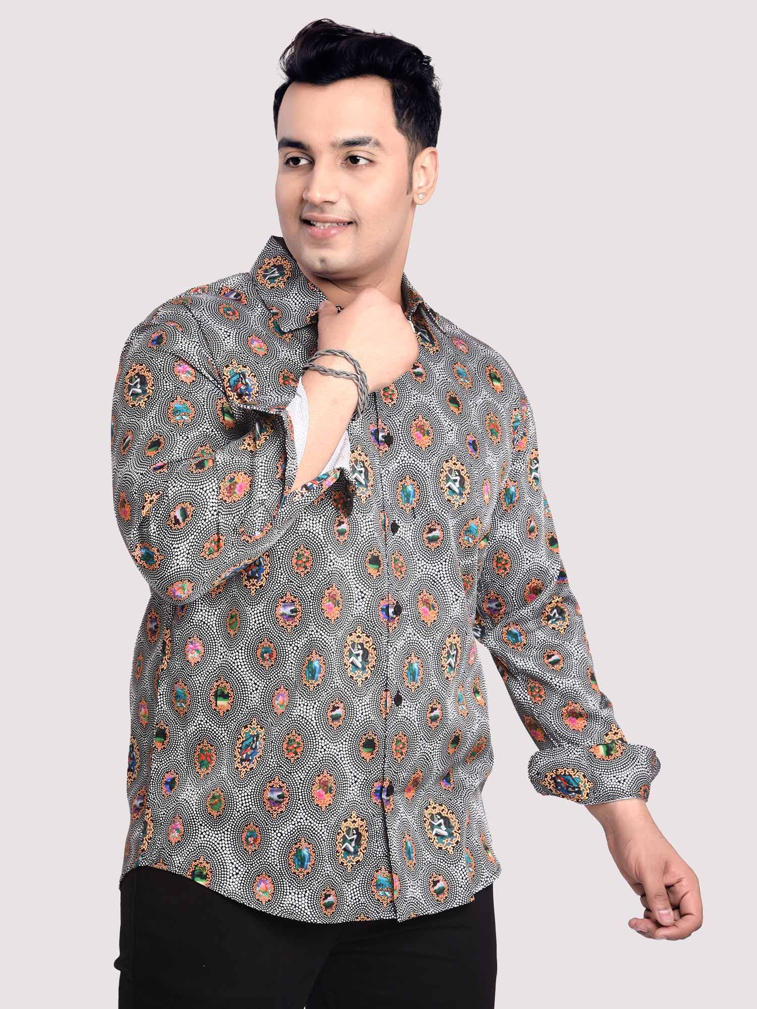 Diamond Saffron Digital Printed Shirt Men's Plus Size - Guniaa Fashions