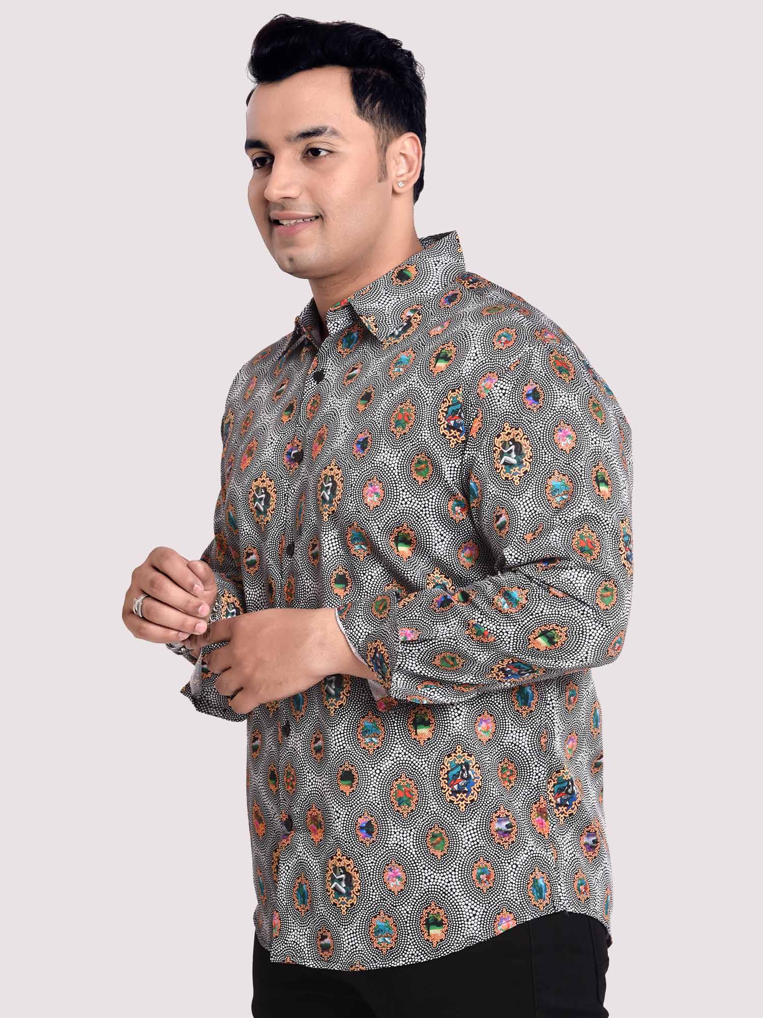 Diamond Saffron Digital Printed Shirt Men's Plus Size - Guniaa Fashions