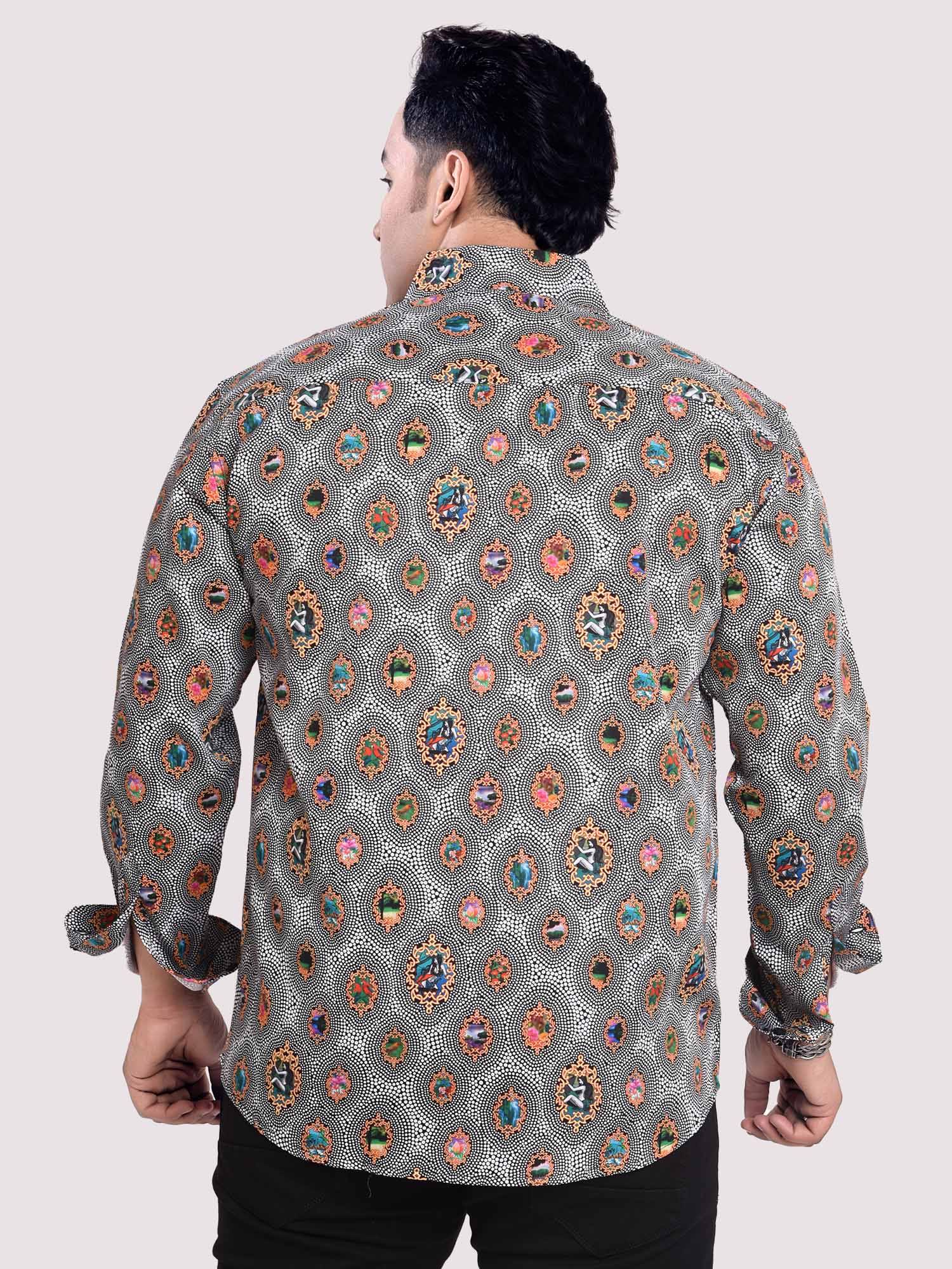 Diamond Saffron Digital Printed Shirt Men's Plus Size - Guniaa Fashions