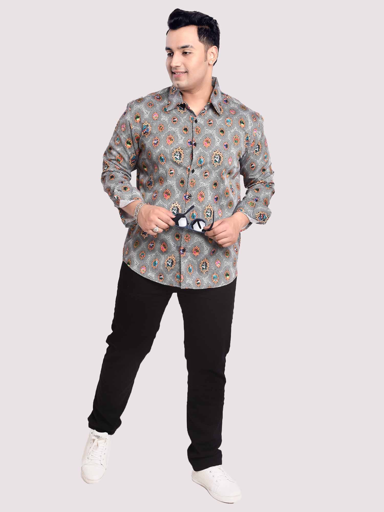 Diamond Saffron Digital Printed Shirt Men's Plus Size - Guniaa Fashions