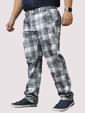 Digital Printed Checks Twill Lycra Full Pant Men's Plus Size - Guniaa Fashions