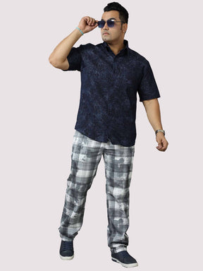Digital Printed Checks Twill Lycra Full Pant Men's Plus Size - Guniaa Fashions
