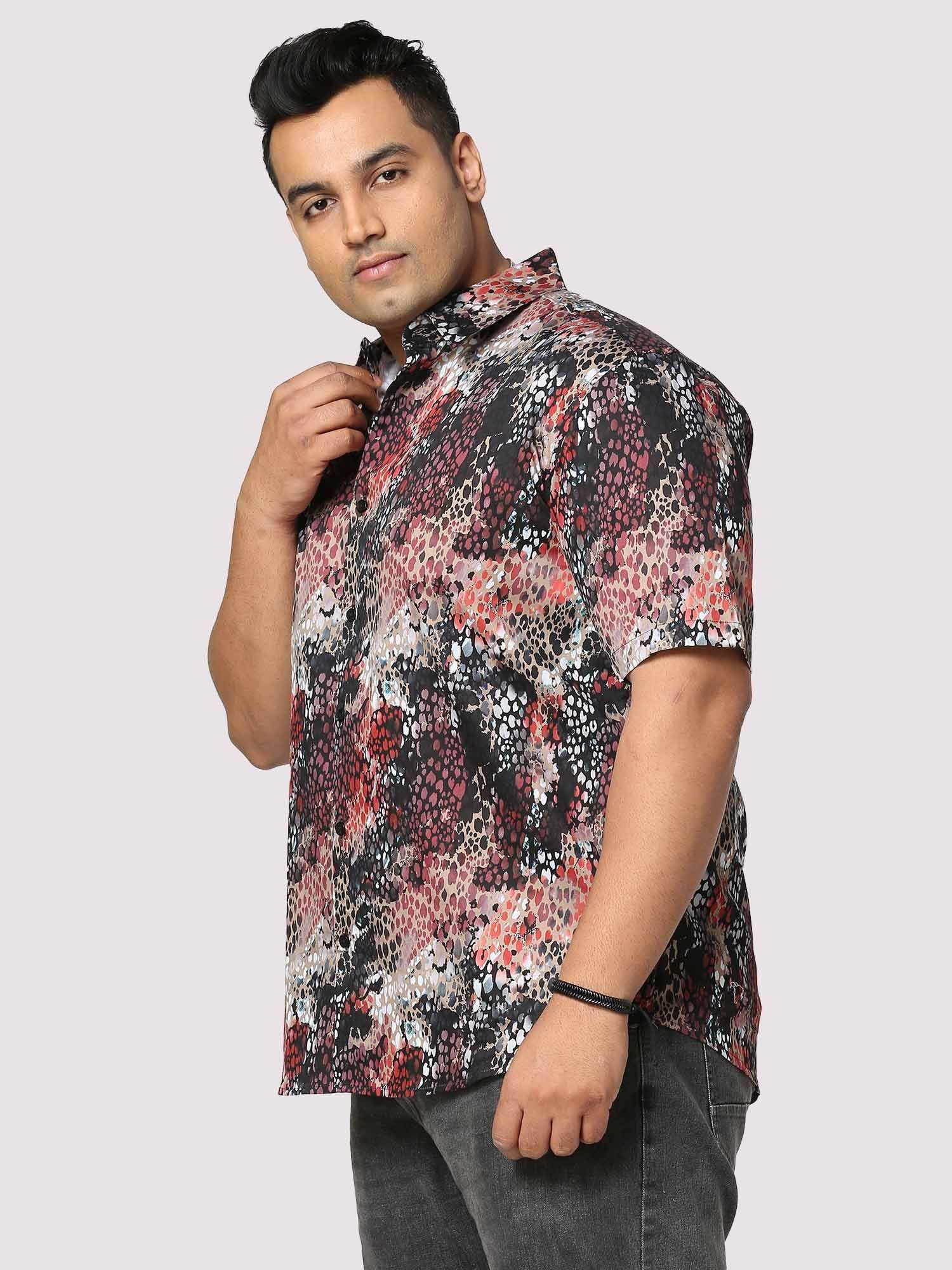 Disco Dots Digital Printed Half Shirt Men's Plus Size - Guniaa Fashions