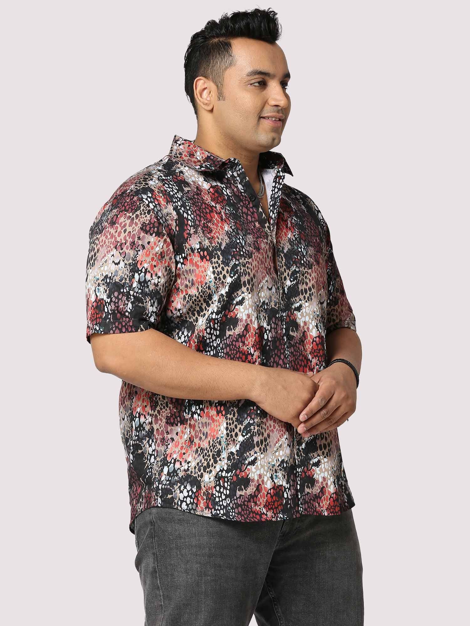 Disco Dots Digital Printed Half Shirt Men's Plus Size - Guniaa Fashions