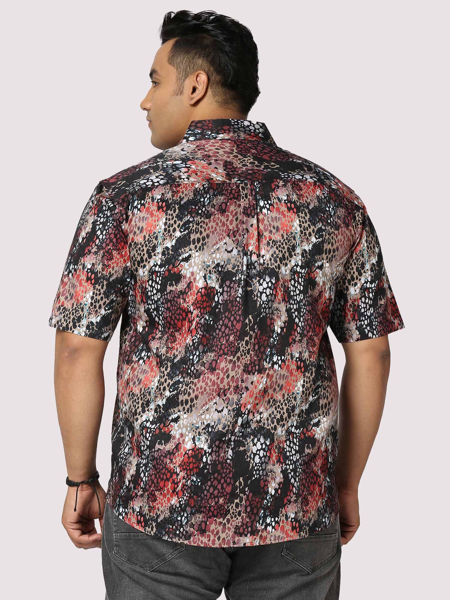 Disco Dots Digital Printed Half Shirt Men's Plus Size - Guniaa Fashions