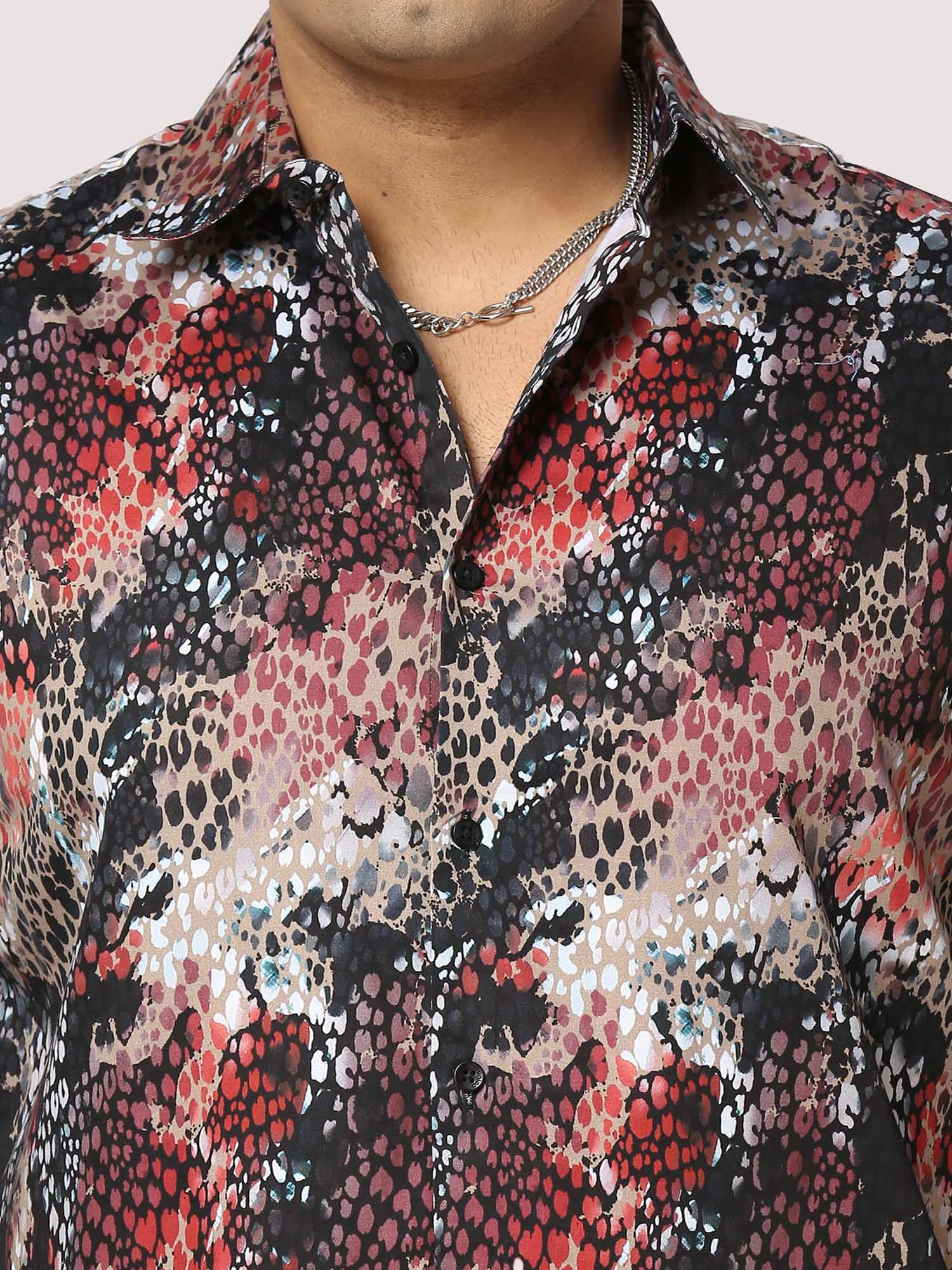 Disco Dots Digital Printed Half Shirt Men's Plus Size - Guniaa Fashions