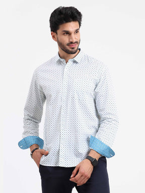 Divide Checks Printed Full Sleeve Shirt - Guniaa Fashions