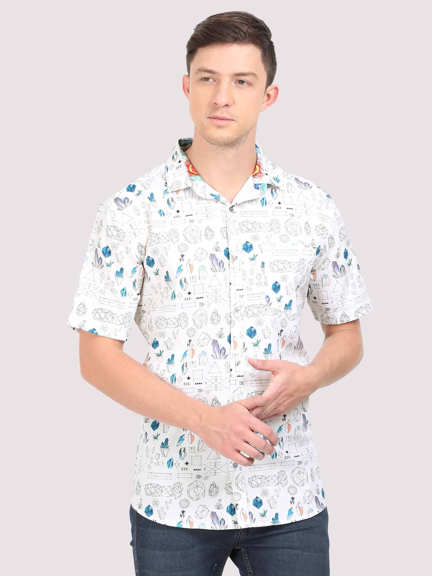 Doodle Digital Printed Half Shirt - Guniaa Fashions