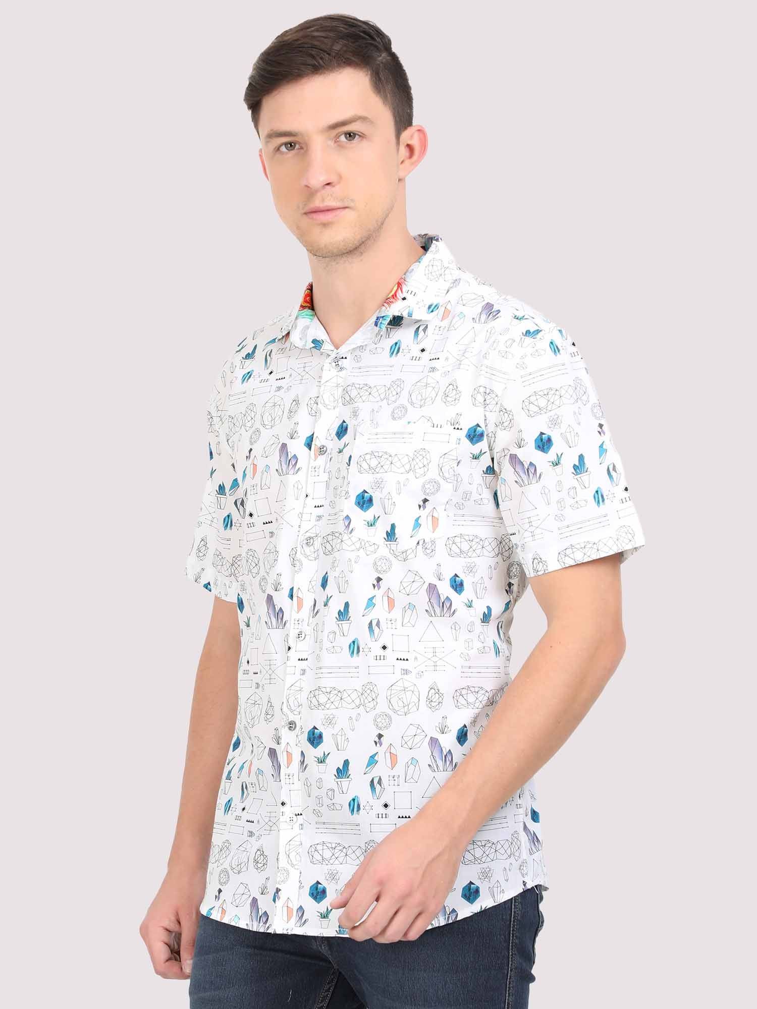 Doodle Digital Printed Half Shirt - Guniaa Fashions