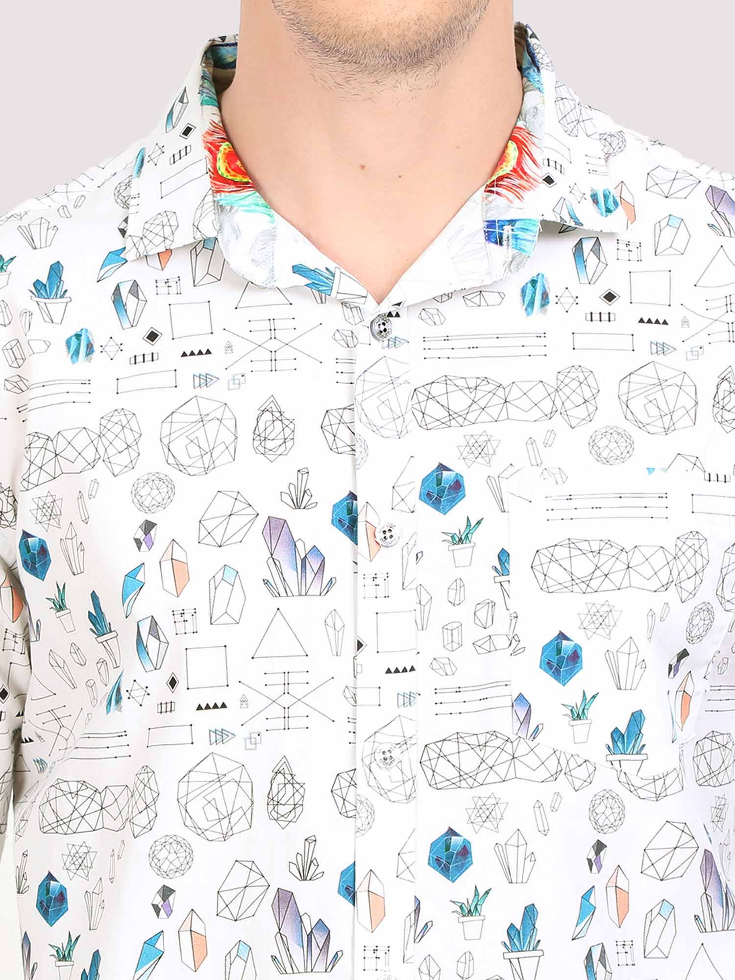 Doodle Digital Printed Half Shirt - Guniaa Fashions