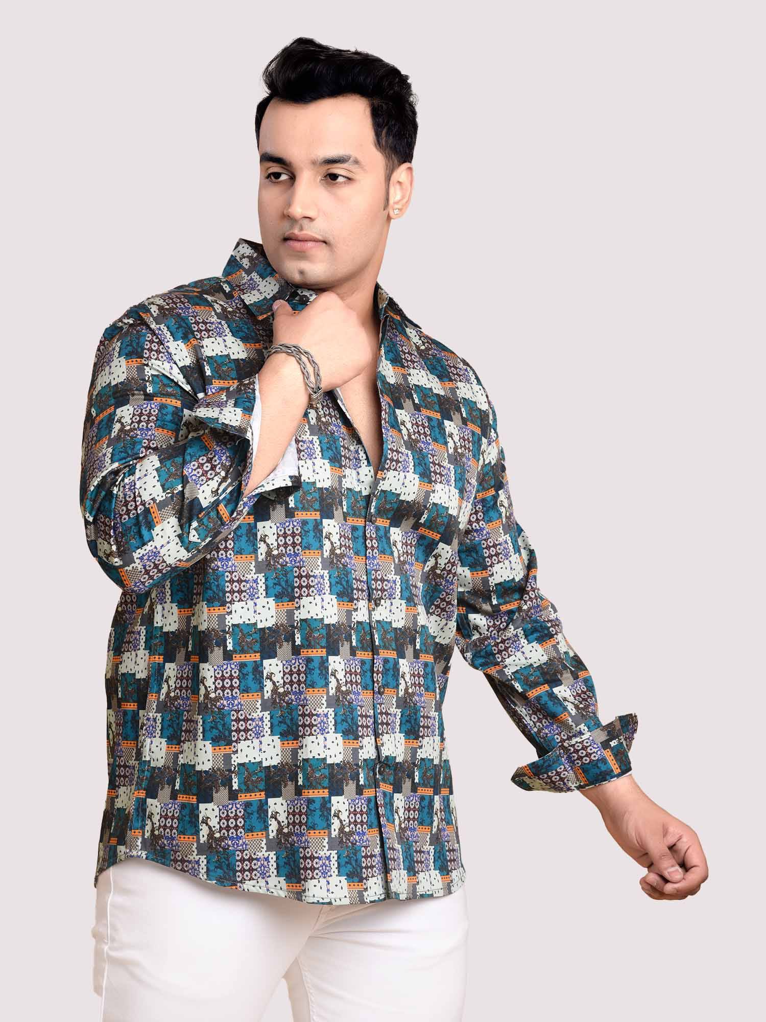 Dots and Checks Printed Cotton Full sleeve Men's Plus size - Guniaa Fashions