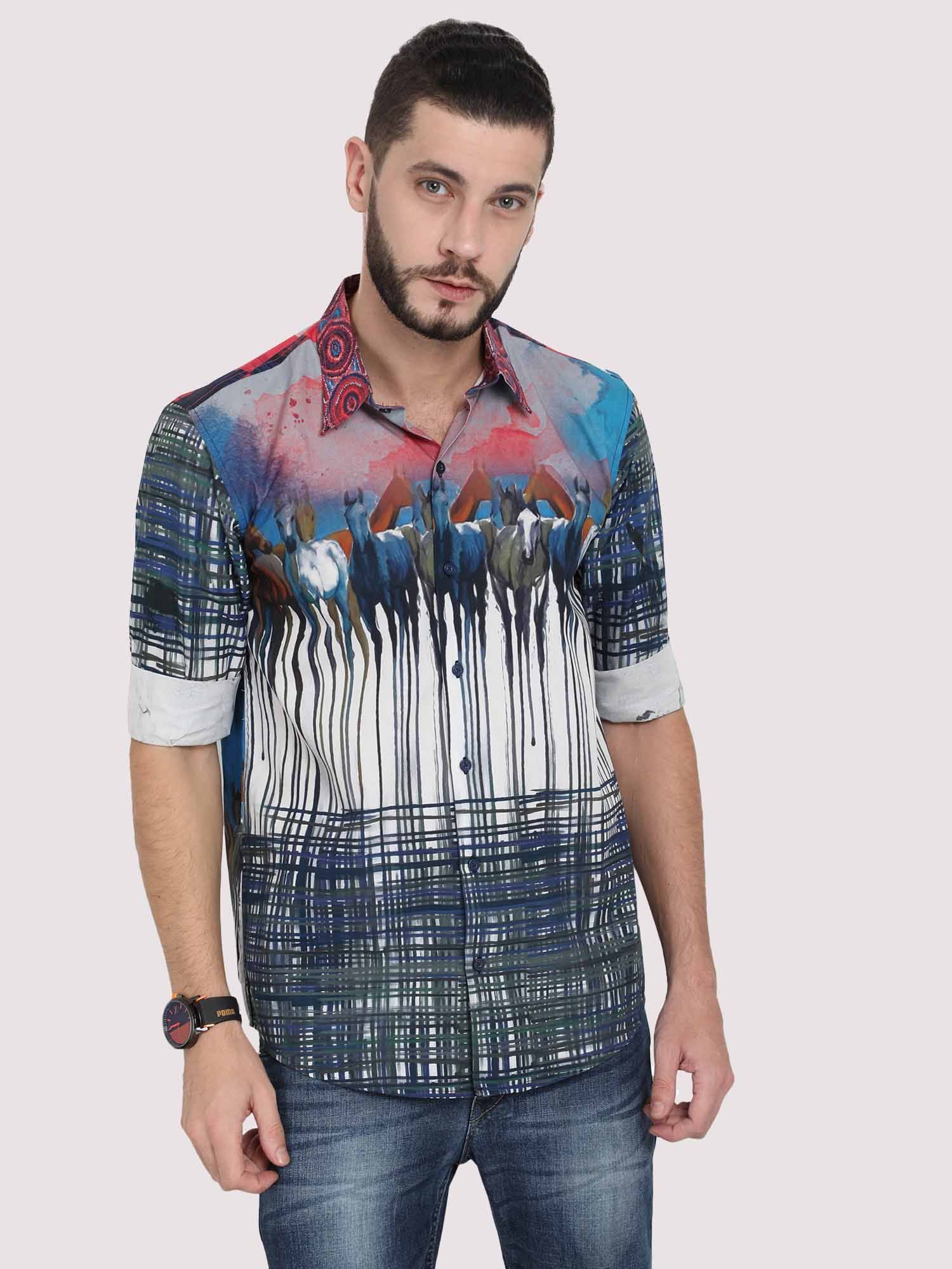 Dropping Horse Party Wear Shirt - Guniaa Fashions