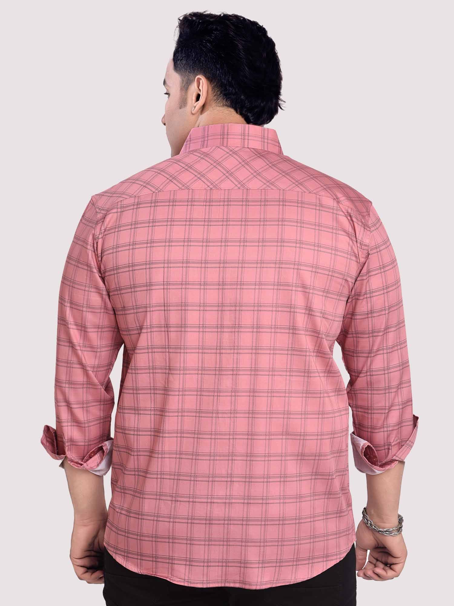 Flamingo Checkered Cotton Shirt Men's Plus Size - Guniaa Fashions