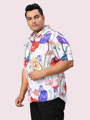 Flora Digital Printed Half Sleeve Men's Plus Size Shirt - Guniaa Fashions