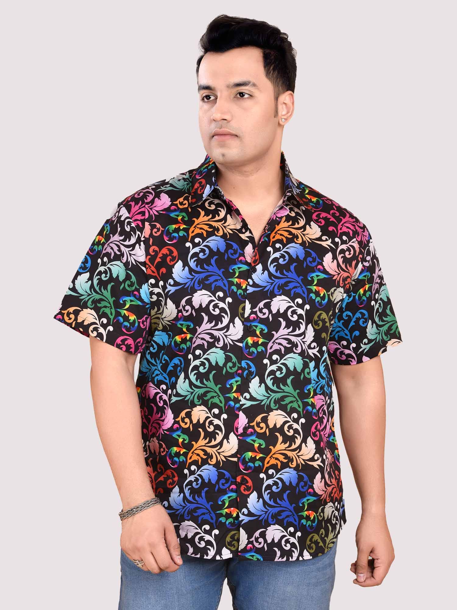 Flow with Colours Digital Printed Shirt Men's Plus Size - Guniaa Fashions