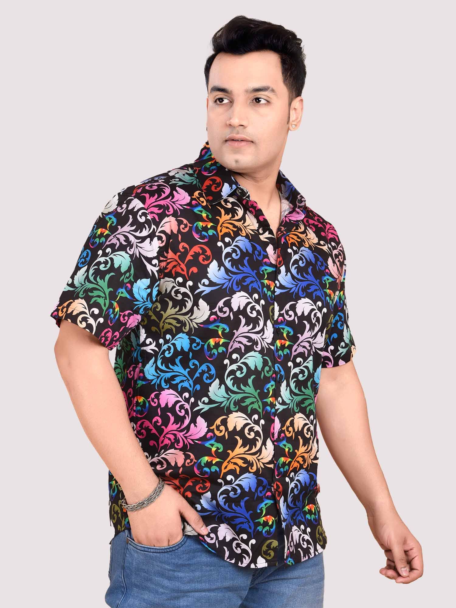 Flow with Colours Digital Printed Shirt Men's Plus Size - Guniaa Fashions