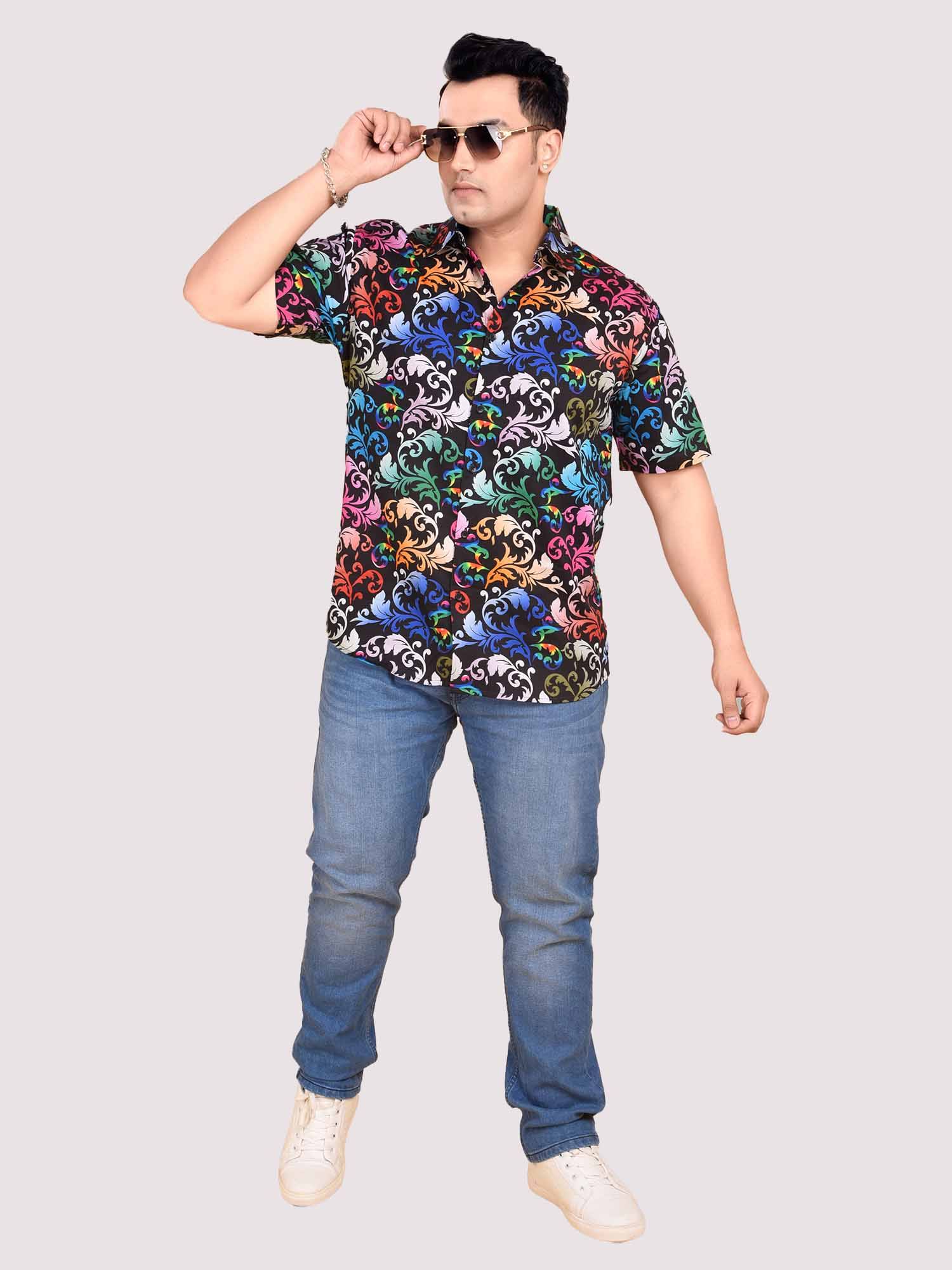 Flow with Colours Digital Printed Shirt Men's Plus Size - Guniaa Fashions